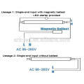 ARK A-Serie (Euro) VDE TÜV CE RoHs genehmigt, 24W, Single-End-Power-LED-Rohr T8 150cm mit LED-Starter, 3 Jahre Garantie